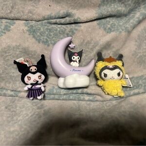 Moonlight kuromi Plush Set - Black, Purple, Yellow